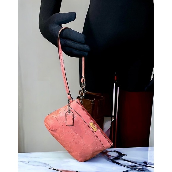 Coach F47330 Perforated Medium Leather Wristlet - Picture 6 of 7